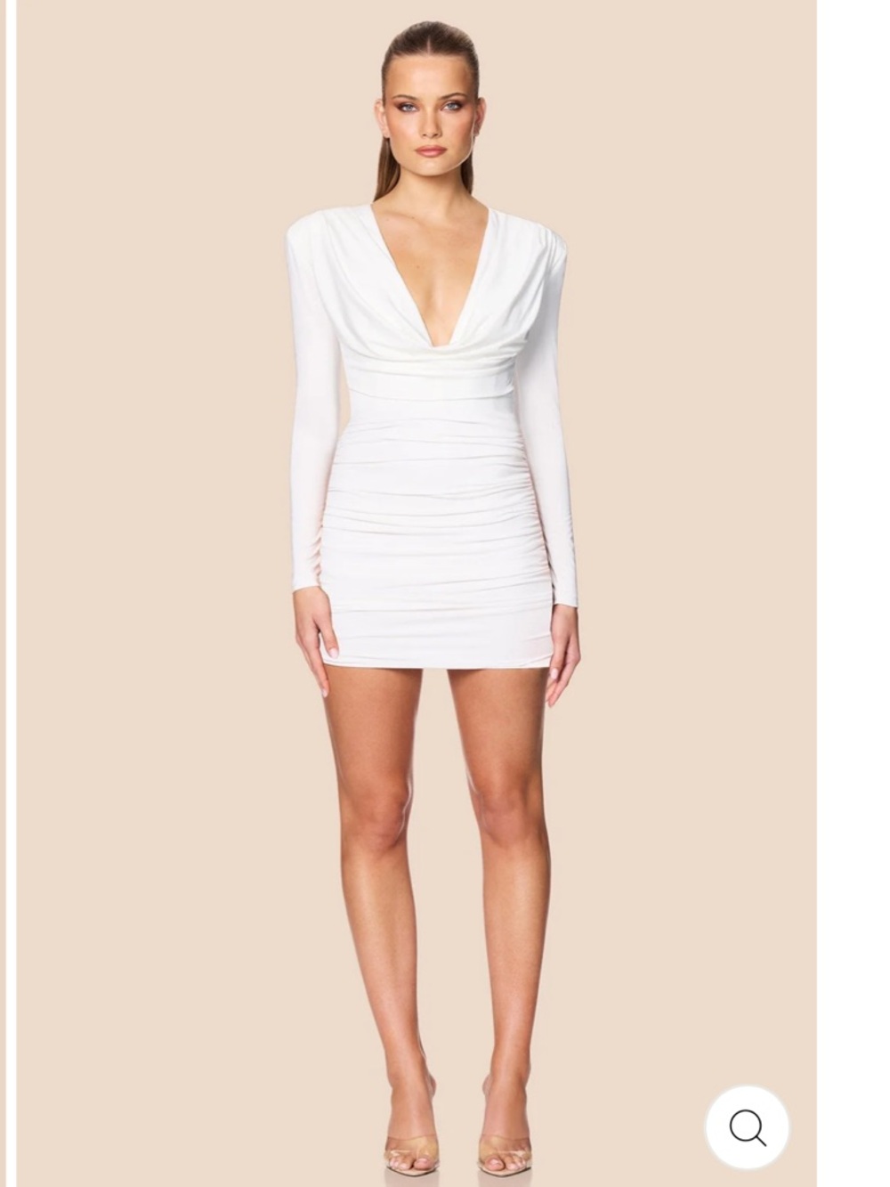 Nookie Giselle Long Sleeve Mini Dress - Ivory - Picture 3 of 8